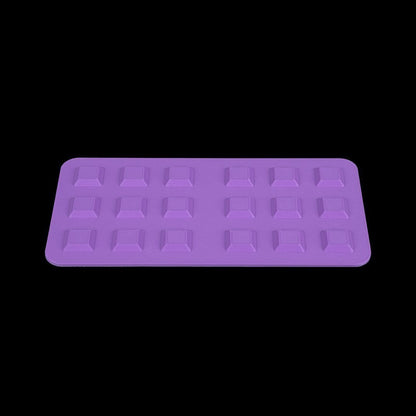 MJR Crafted purple modular desk organizer system with 20 square indentations for small items.