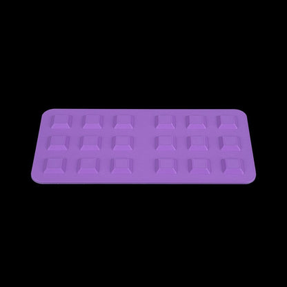 MJR Crafted purple modular desk organizer system with 20 square indentations for small items.