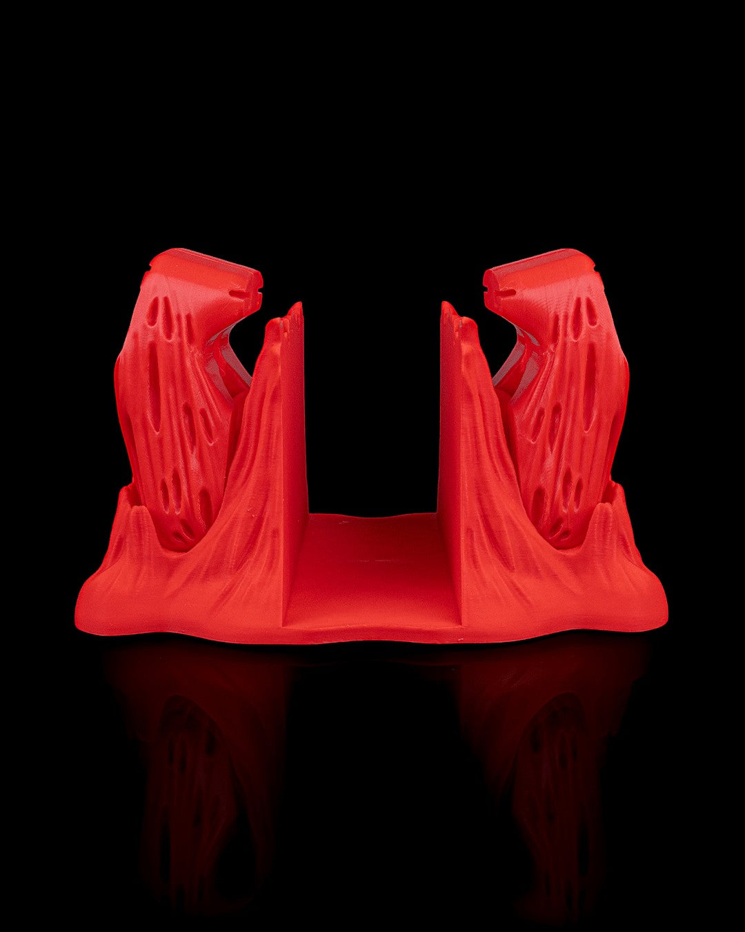 MJR Crafted red 3D printed "Chew It" monster dock cover and controller holder for Nintendo Switch.